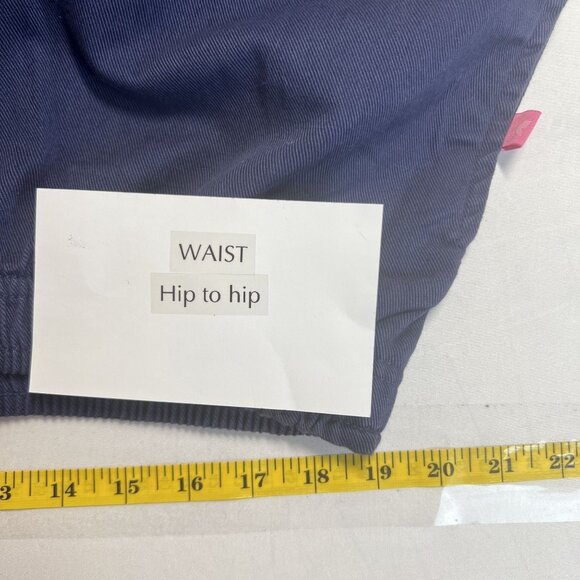 Womens Classic Fit Navy Cotton Pants Size 24T With Elastic Waist Pockets - Picture 5 of 13